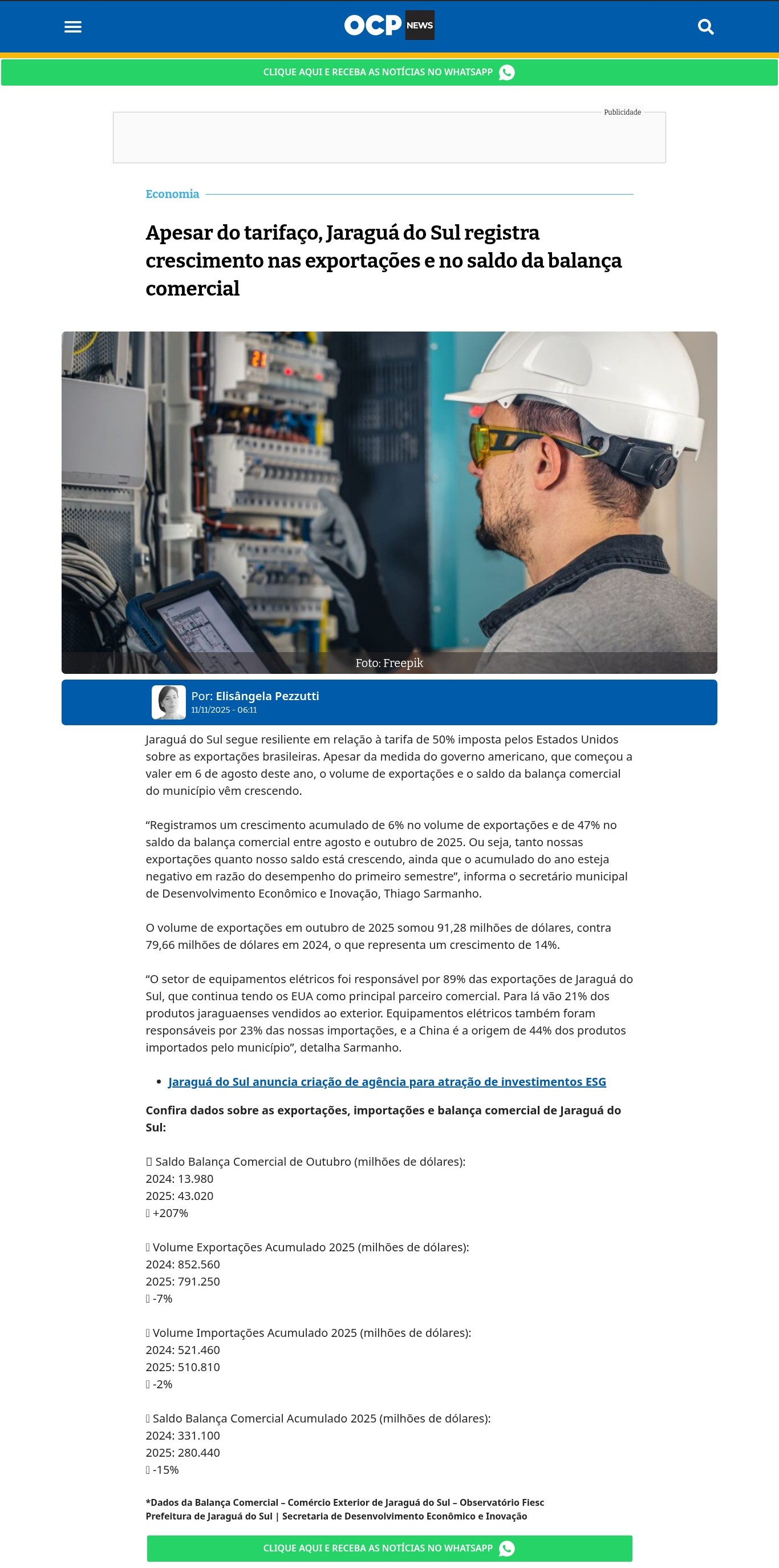 Apesar do tarifaço, Jaraguá do Sul registra crescimento nas exportações e no saldo da balança comercial