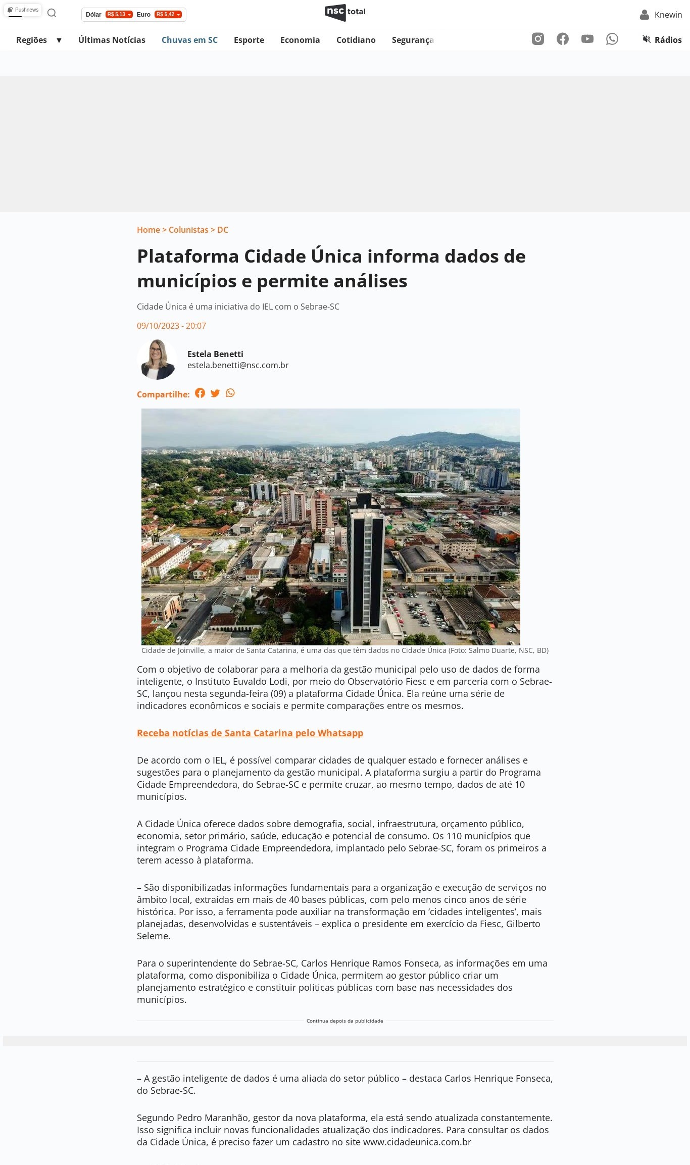 Plataforma Cidade Única informa dados de municípios e permite análises