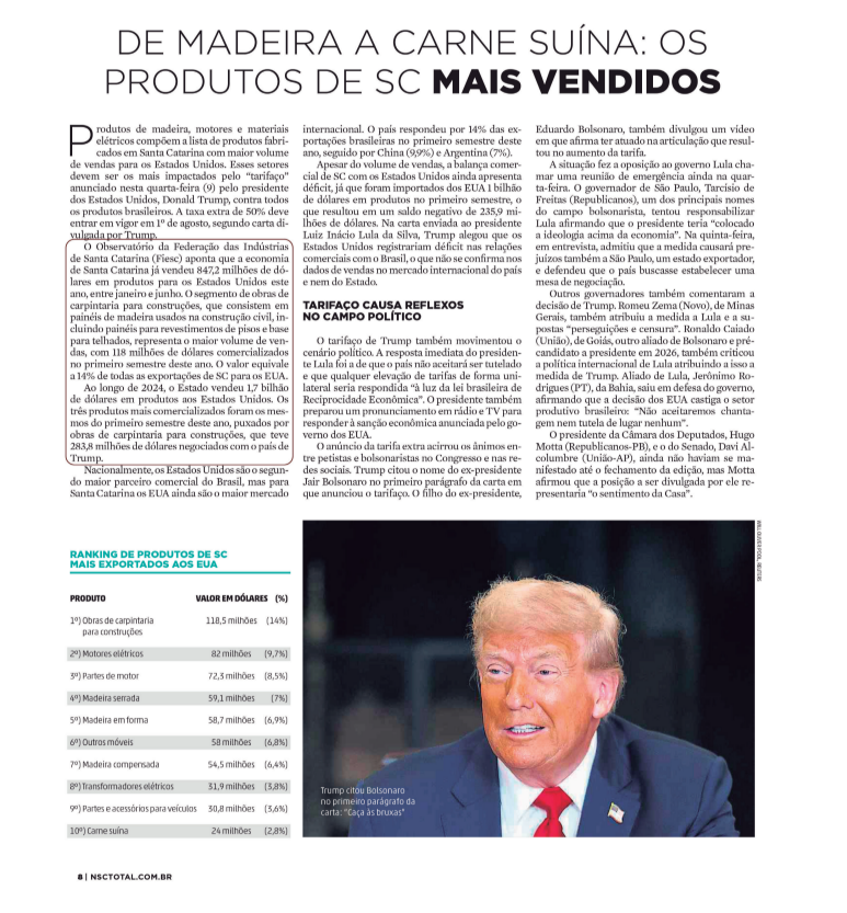 De maneira a carne suína: os produtos de SC mais vendidos