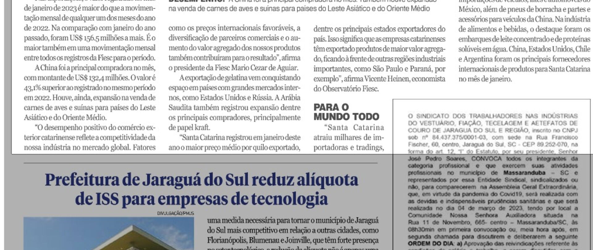 SC tem crescimento de 8,7% nas exportações