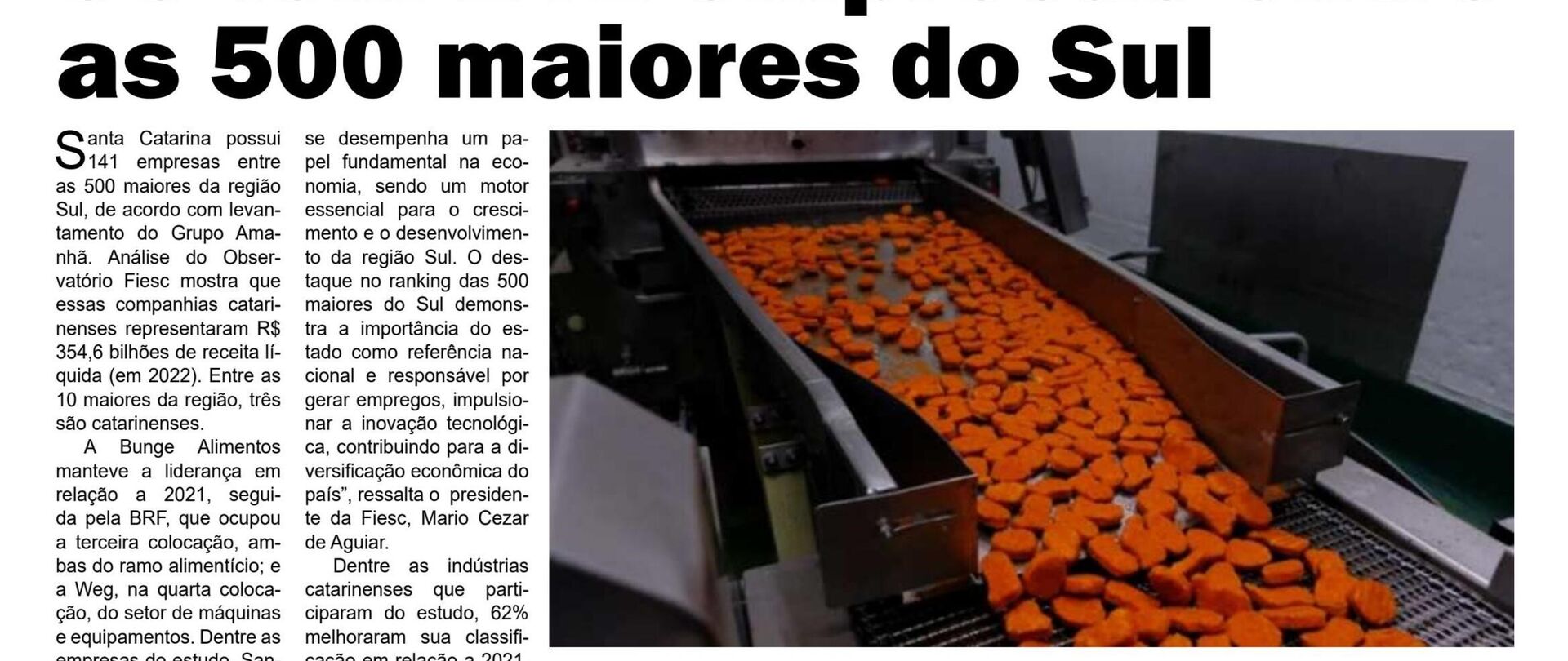 SC tem 141 empresas entre as 500 maiores do Sul
