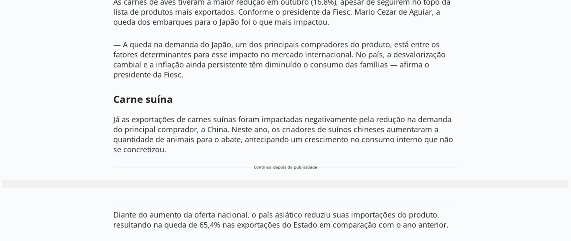 Exportações de SC caem pelo 4° mês seguido com redução da demanda global