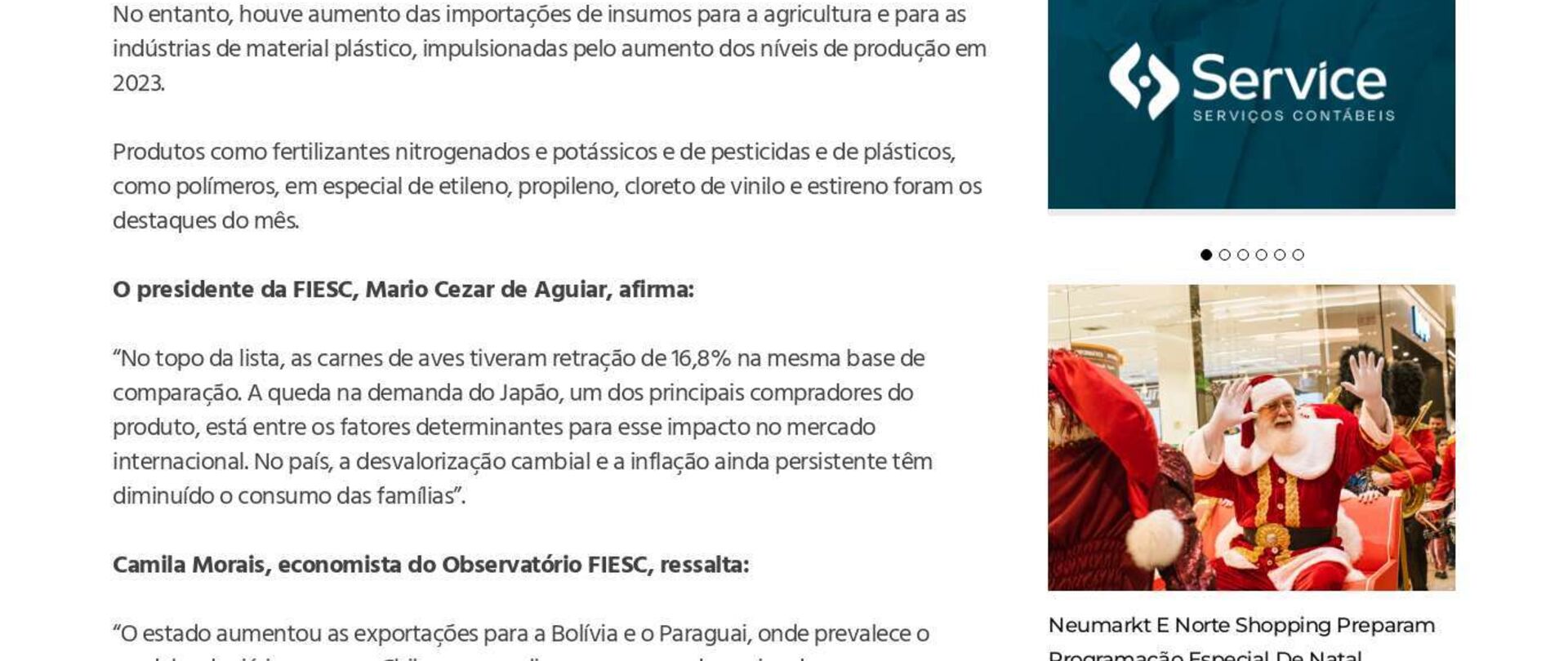 Desaceleração econômica mundial reduz exportações de SC em outubro