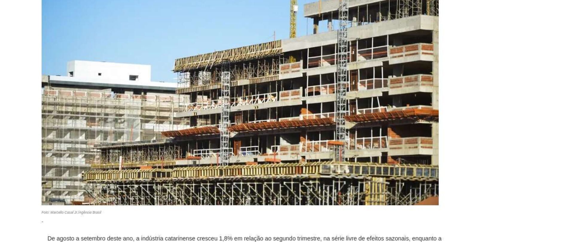 Indústria de SC cresce no 3º tri, puxada pelos setores ligados à construção e consumo das famílias