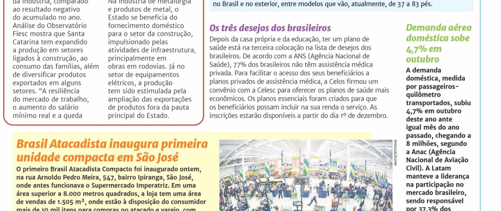 Indústria de SC cresce no terceiro trimestre 