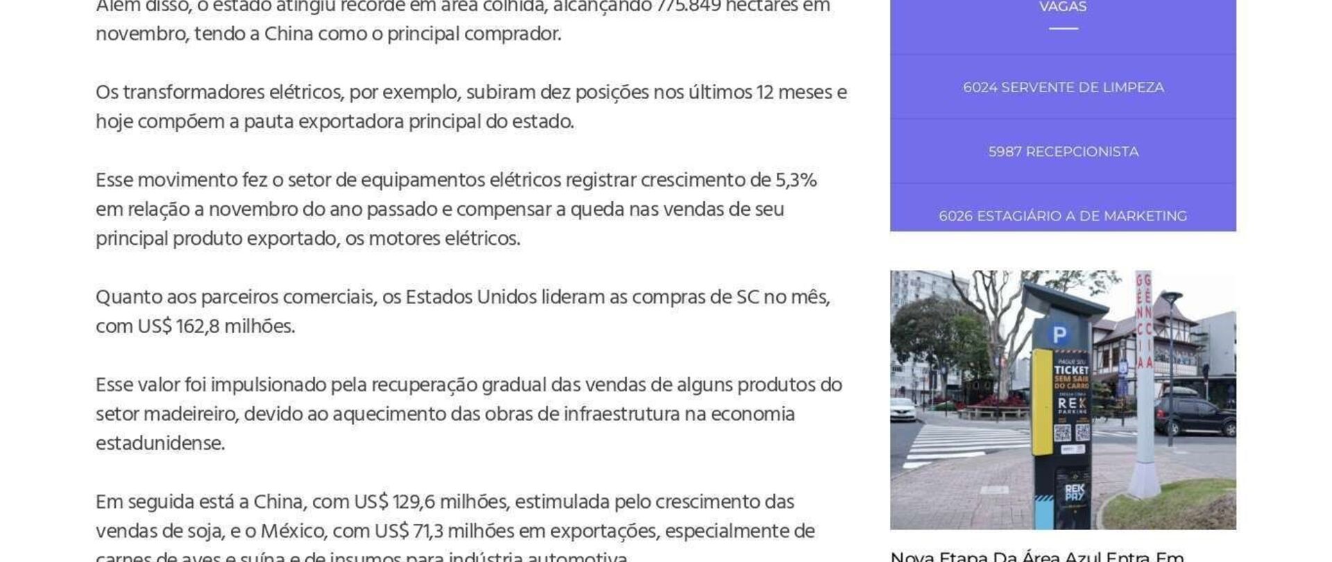 Santa Catarina exporta US$ 923,5 milhões em novembro