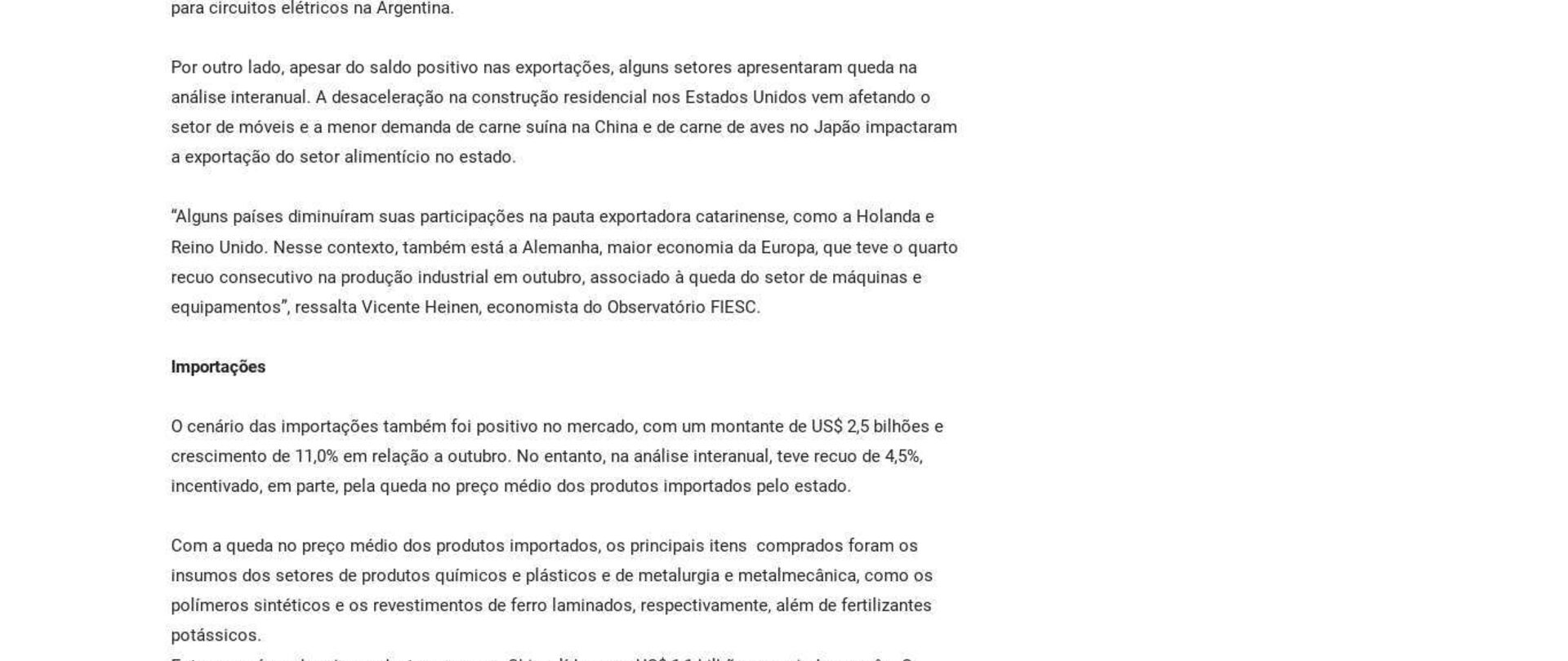 Após quatro meses seguidos de queda, exportações de SC aumentam 5,1%