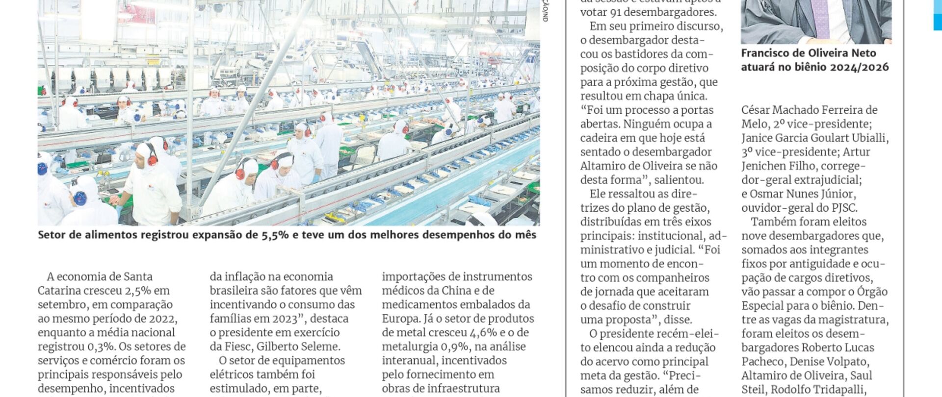 Economia de SC cresce 2,5% em setembro