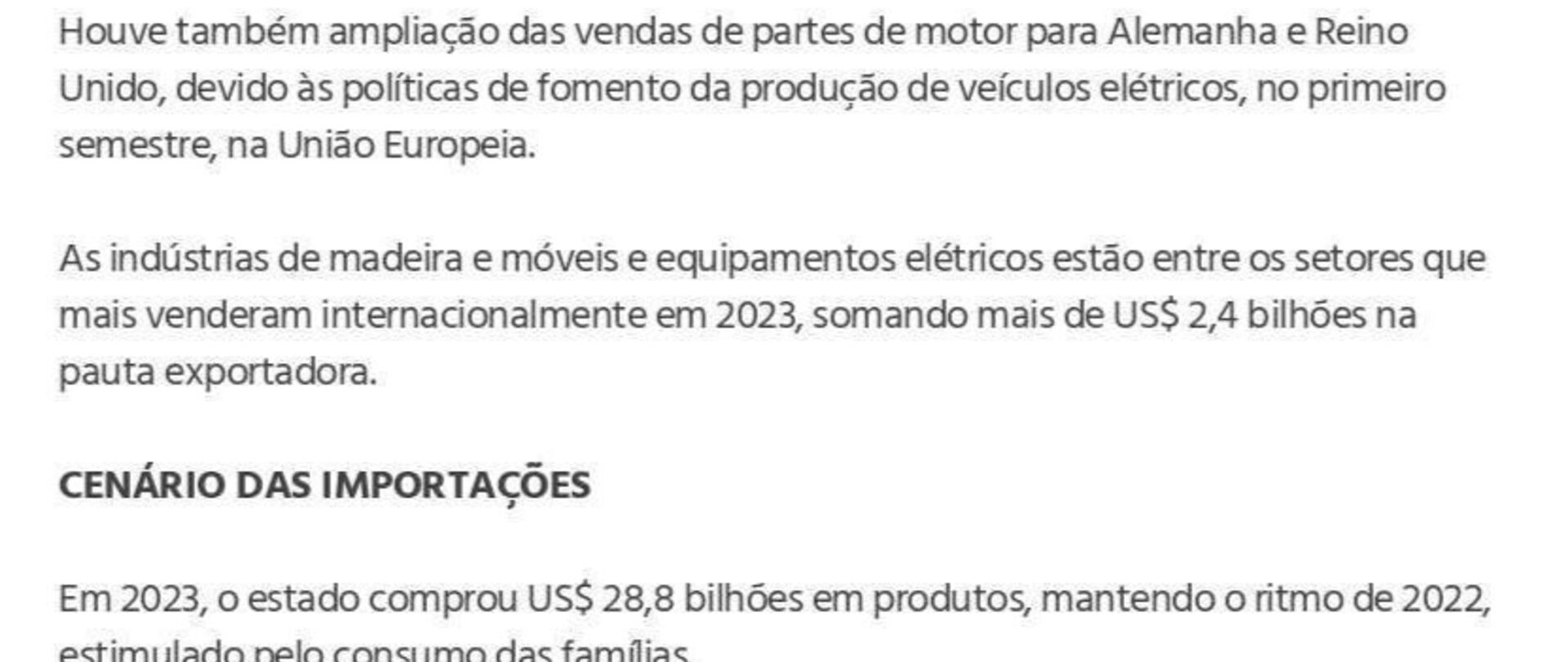 Santa Catarina exporta US$ 11,6 bilhões em 2023