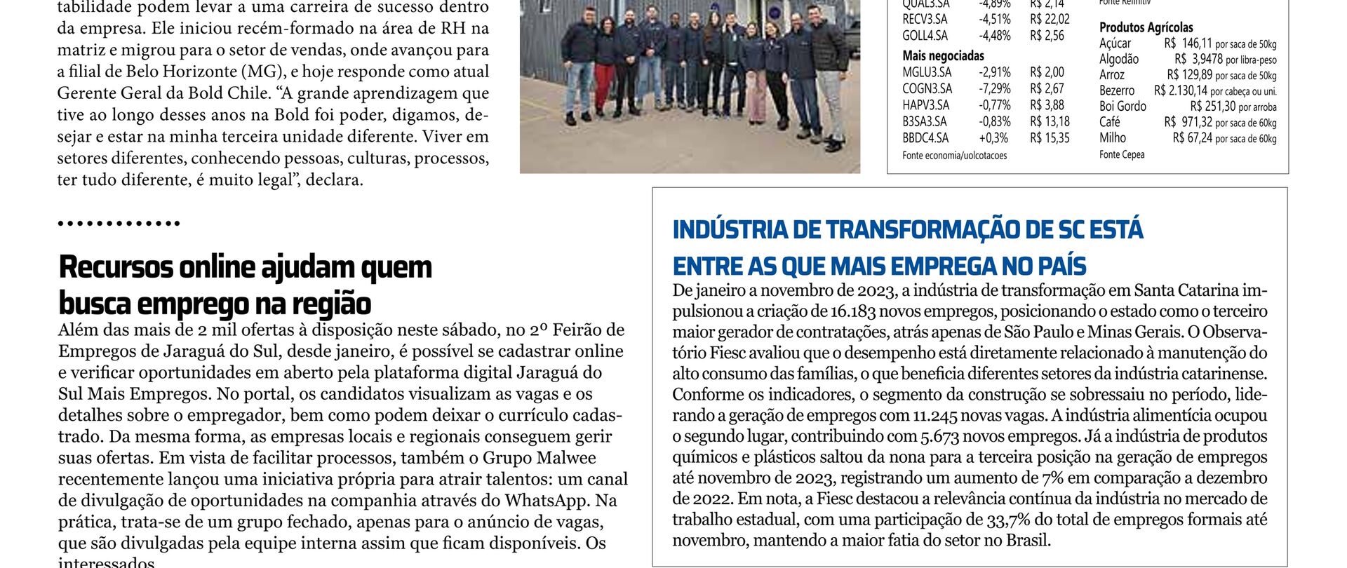 Indústria de Transformação de SC está entre as que mais emprega no país