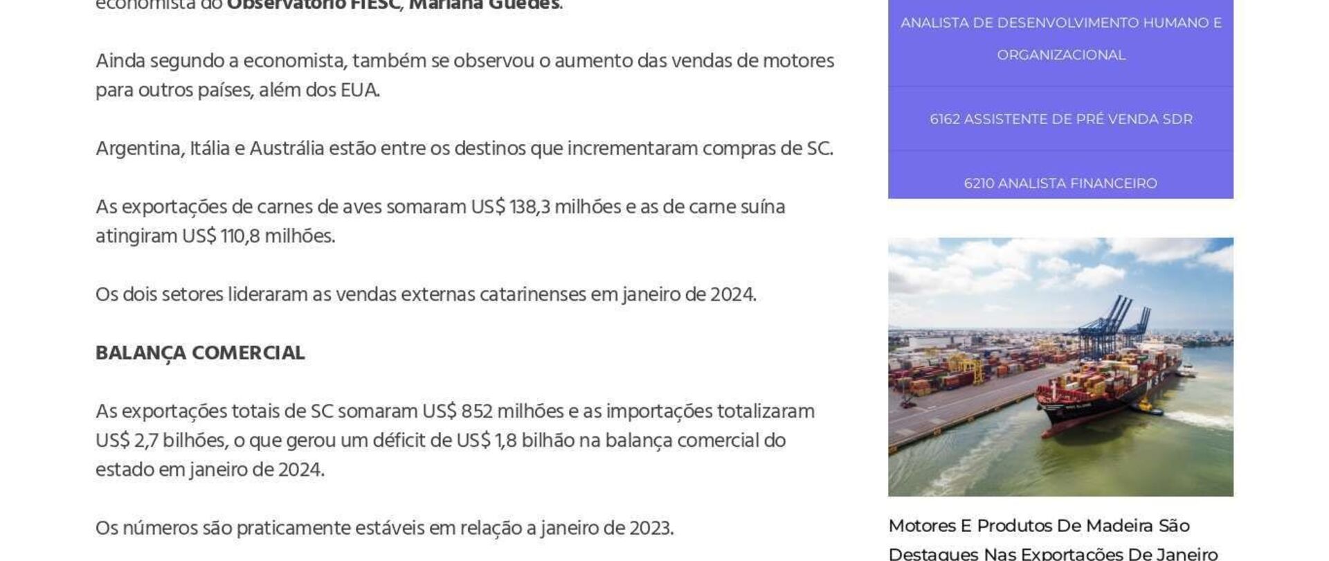 Motores e produtos de madeira são destaques nas exportações de janeiro