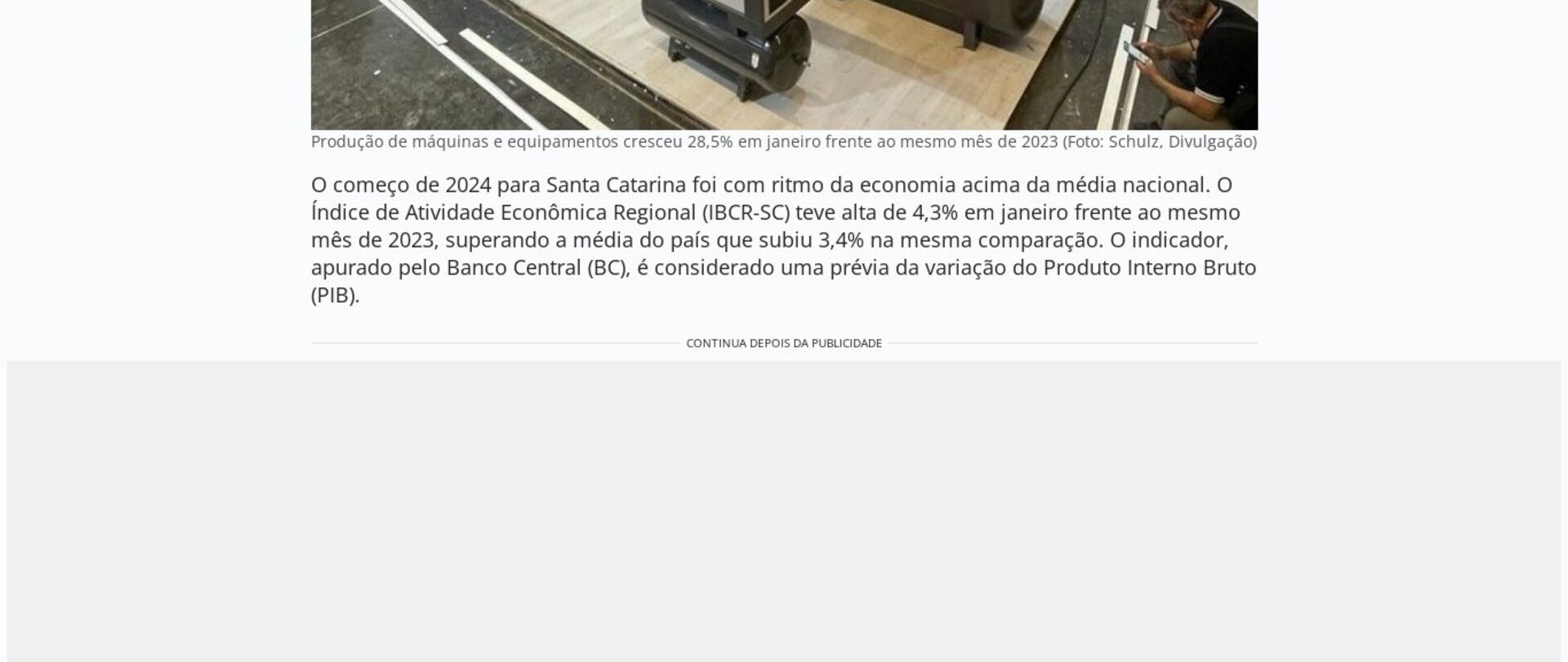 Serviços e indústria puxam alta da atividade econômica em SC
