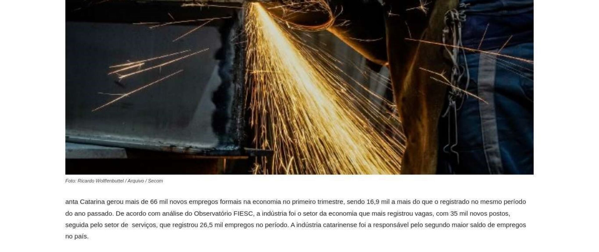 Indústria puxa geração de empregos em SC, com 35 mil novas vagas no primeiro trimestre