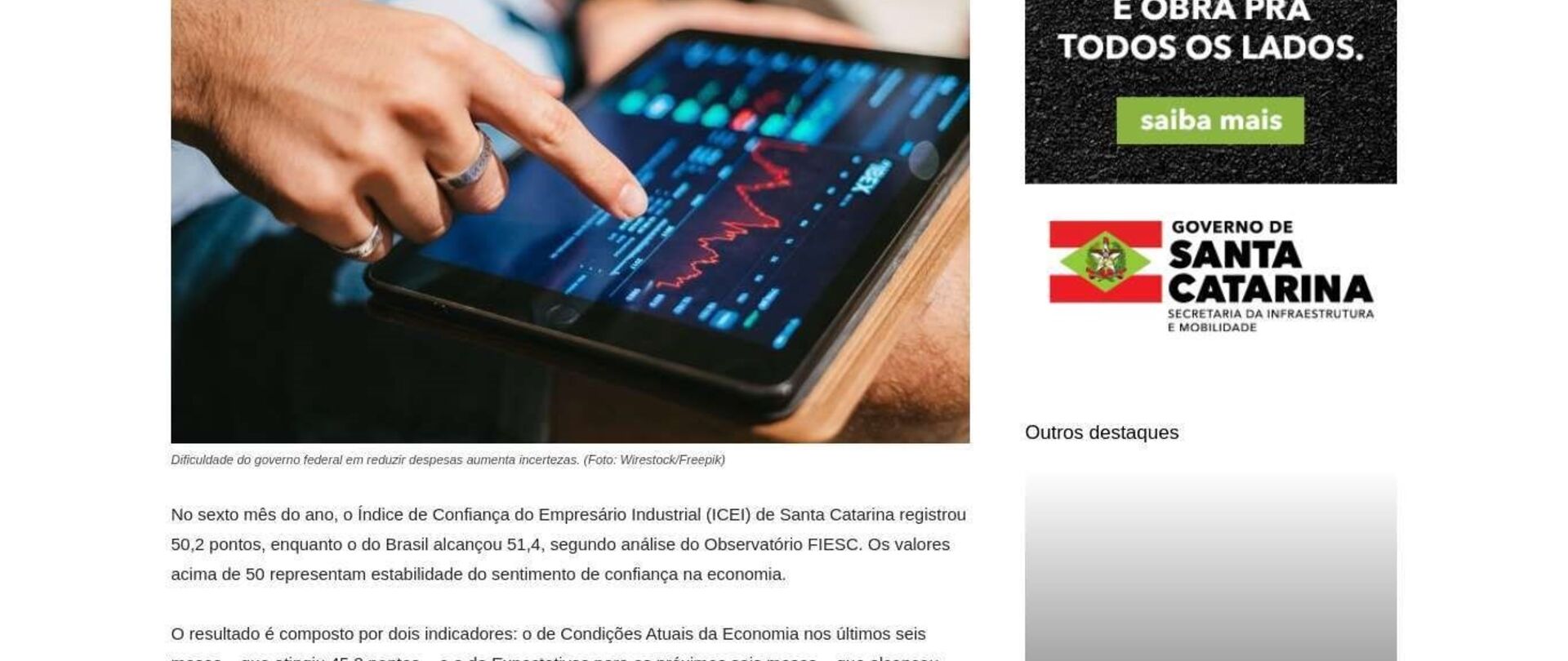 Empresário industrial catarinense tem confiança moderada em junho