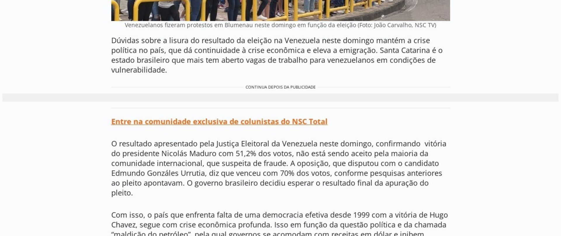 Crise política na Venezuela indica que mais imigrantes podem vir trabalhar em SC
