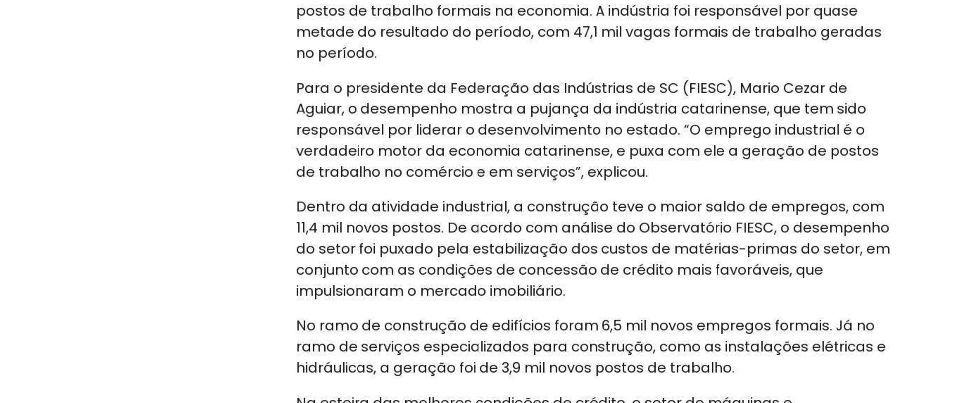 SC abre 95 mil vagas de trabalho no primeiro semestre de 2024