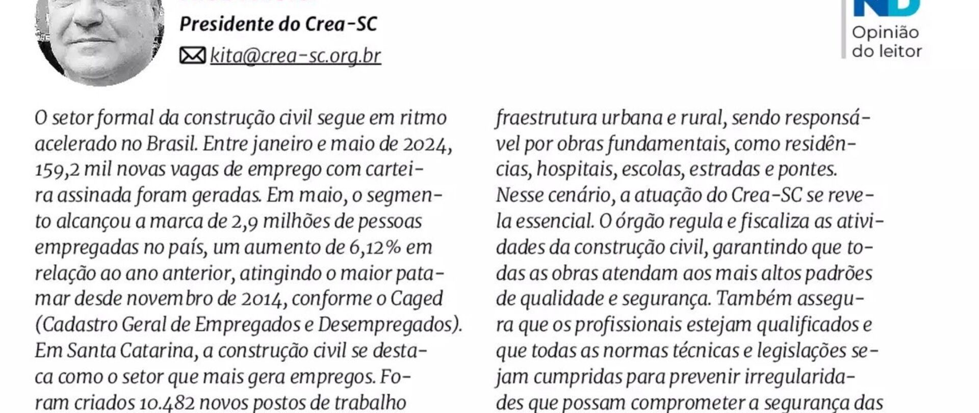 Construção civil é o setor que mais emprega em SC