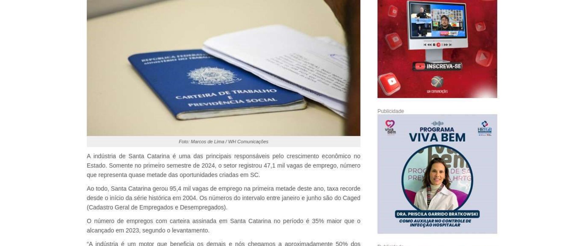 Indústria de SC alavanca recorde e gera quase 50% das vagas de emprego em 2024