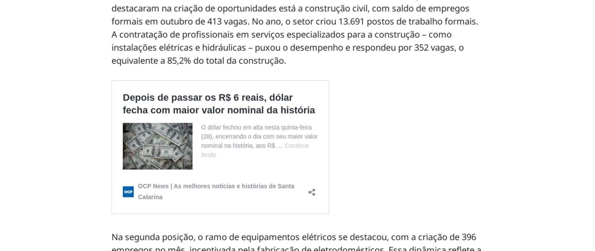 Indústria de SC gera 1,3 mil empregos em outubro 