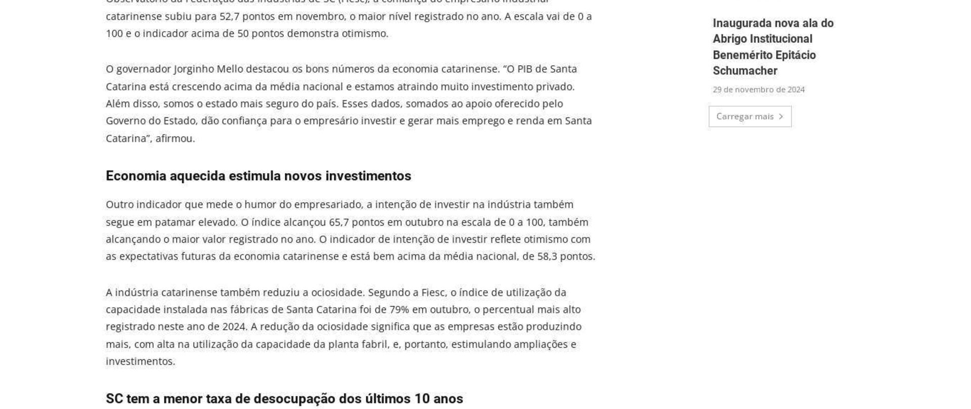Economia aquecida impulsiona otimismo entre os empresários catarinenses