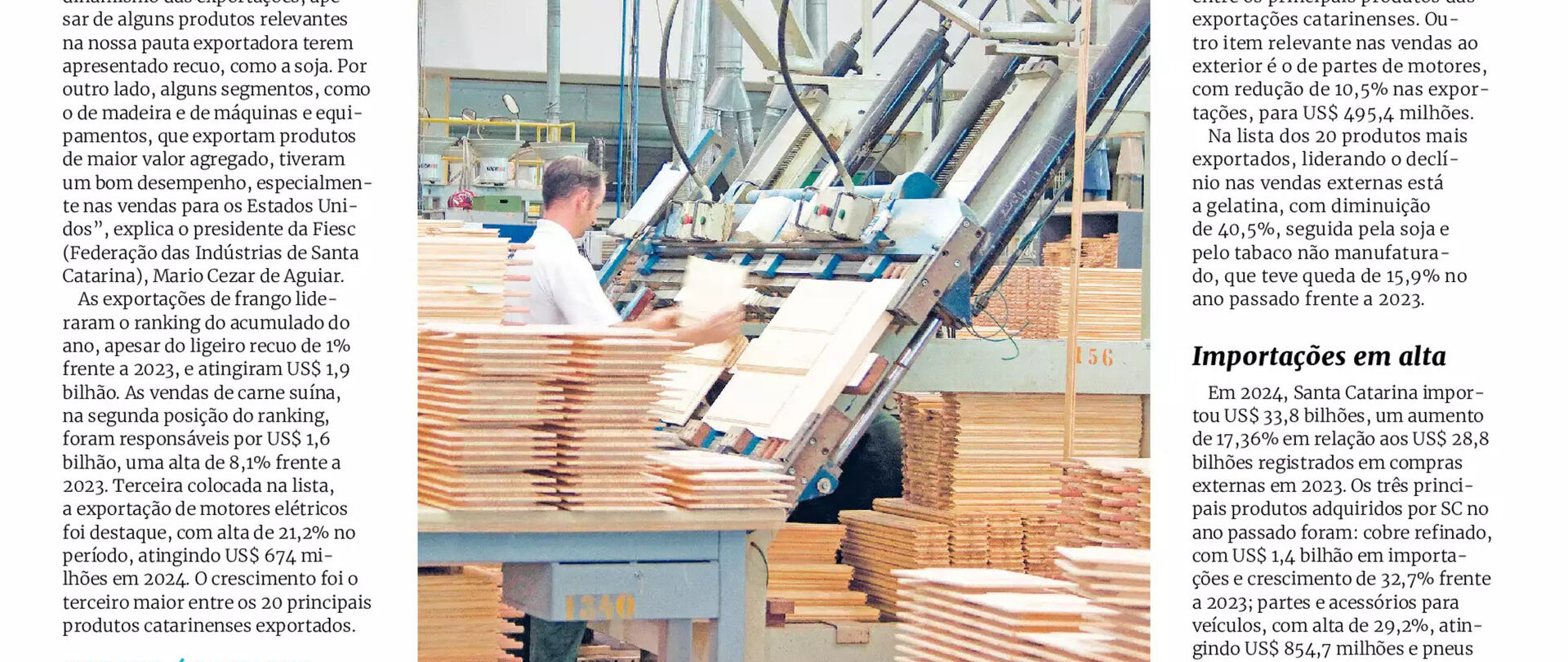 Exportações de Santa Catarina somam US$ 11,7 bilhões em 2024 