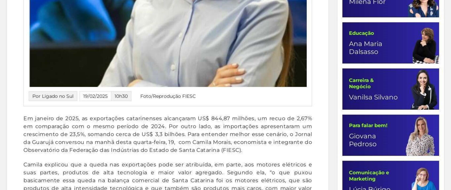 Recuo nas exportações de SC é impactado por motores elétricos, mas carne suína alavanca vendas