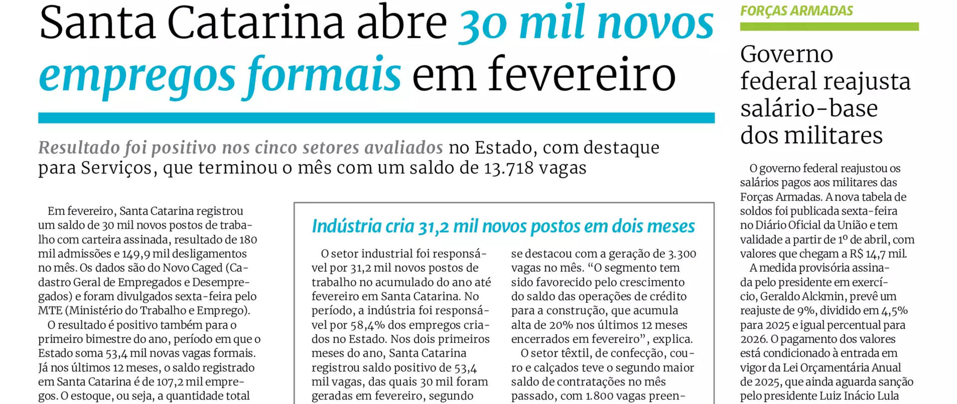Indústria cria 31,2 mil novos postos em dois meses
