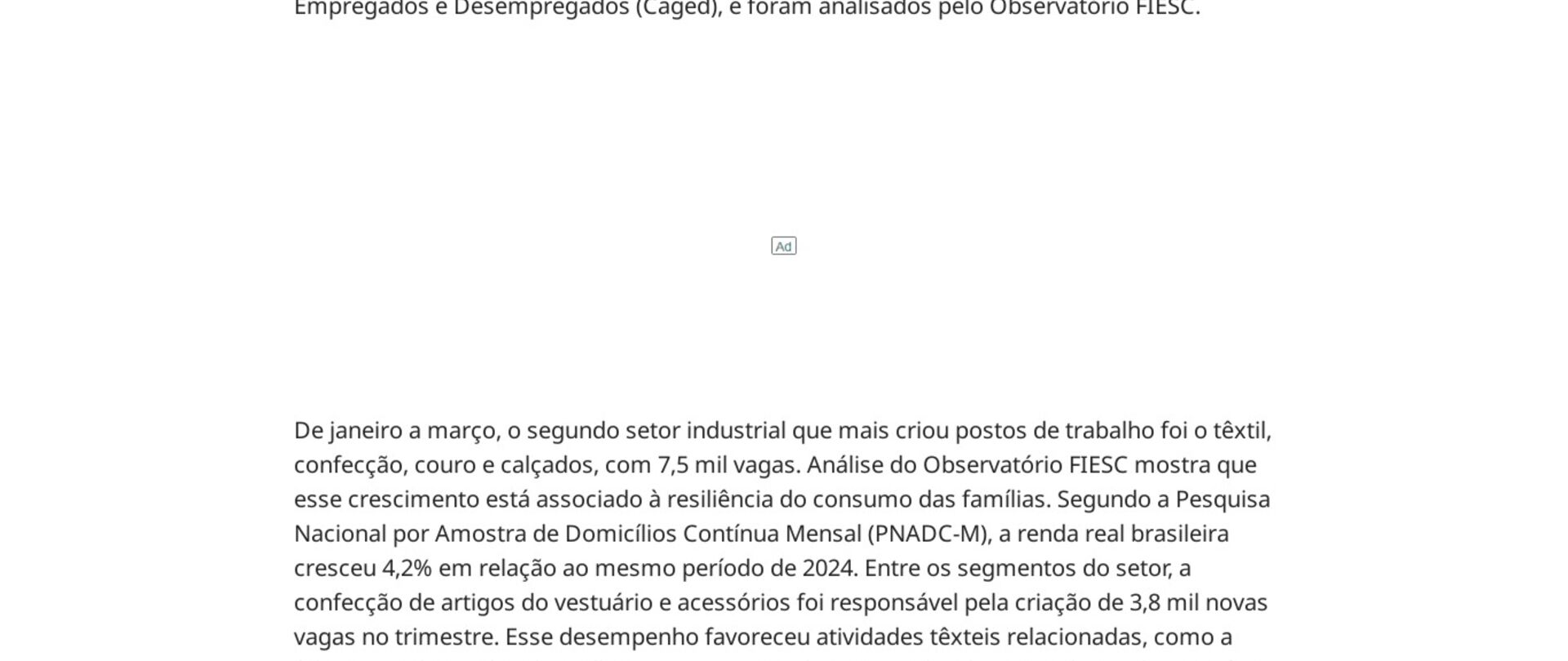 No 1° tri, indústria de SC foi a 2° que mais gerou empregos no país 