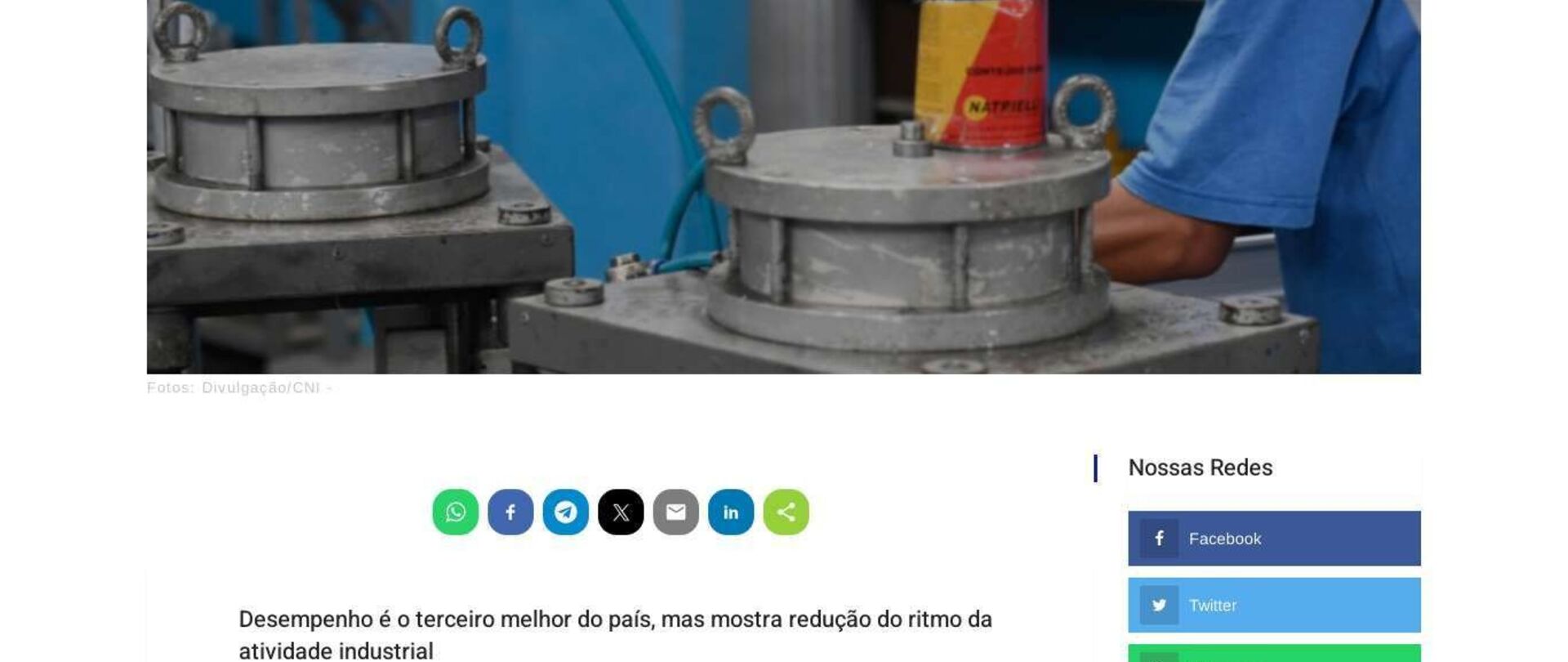 Produção industrial de SC cresceu 4,8% de janeiro a maio