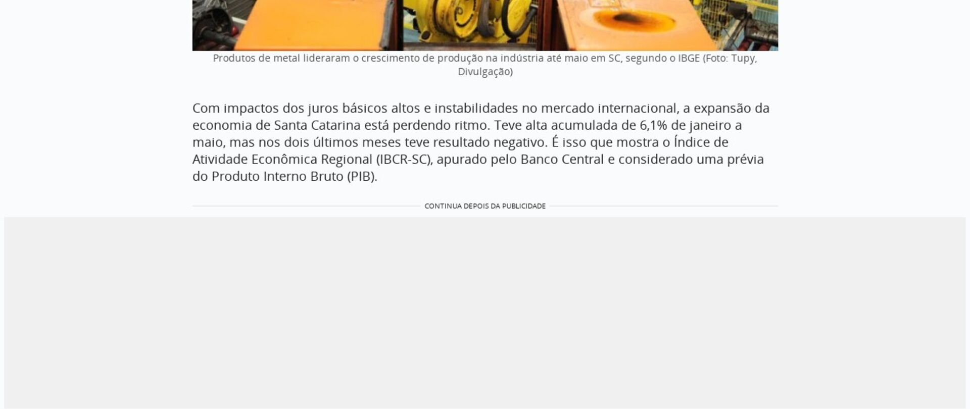Prévia do PIB mostra que atividade econômica de SC está perdendo ritmo