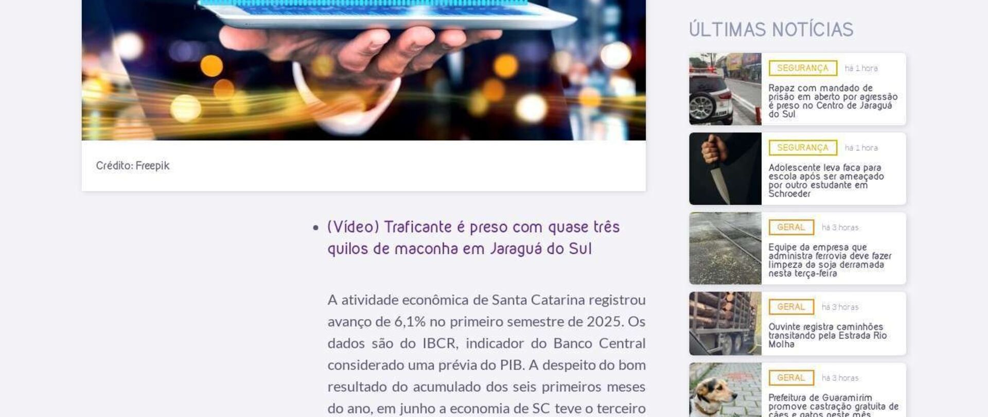  Atividade econômica de SC acumula alta de 6,1% no primeiro semestre