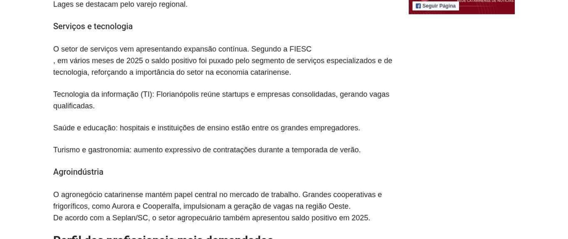Mercado de trabalho em Santa Catarina: Setores que mais contratam e onde encontrar vagas