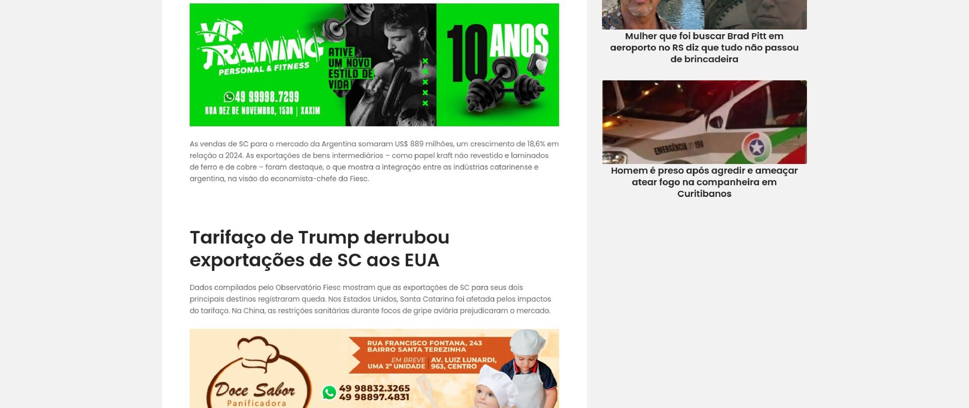 Exportações de SC têm alta de 4,4% e batem recorde em 2025, apesar de tarifaço de Trump