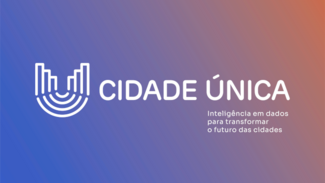 Logotipo do projeto Cidade Única com ícone em forma de U e slogan: "Inteligência em dados para transformar o futuro das cidades".